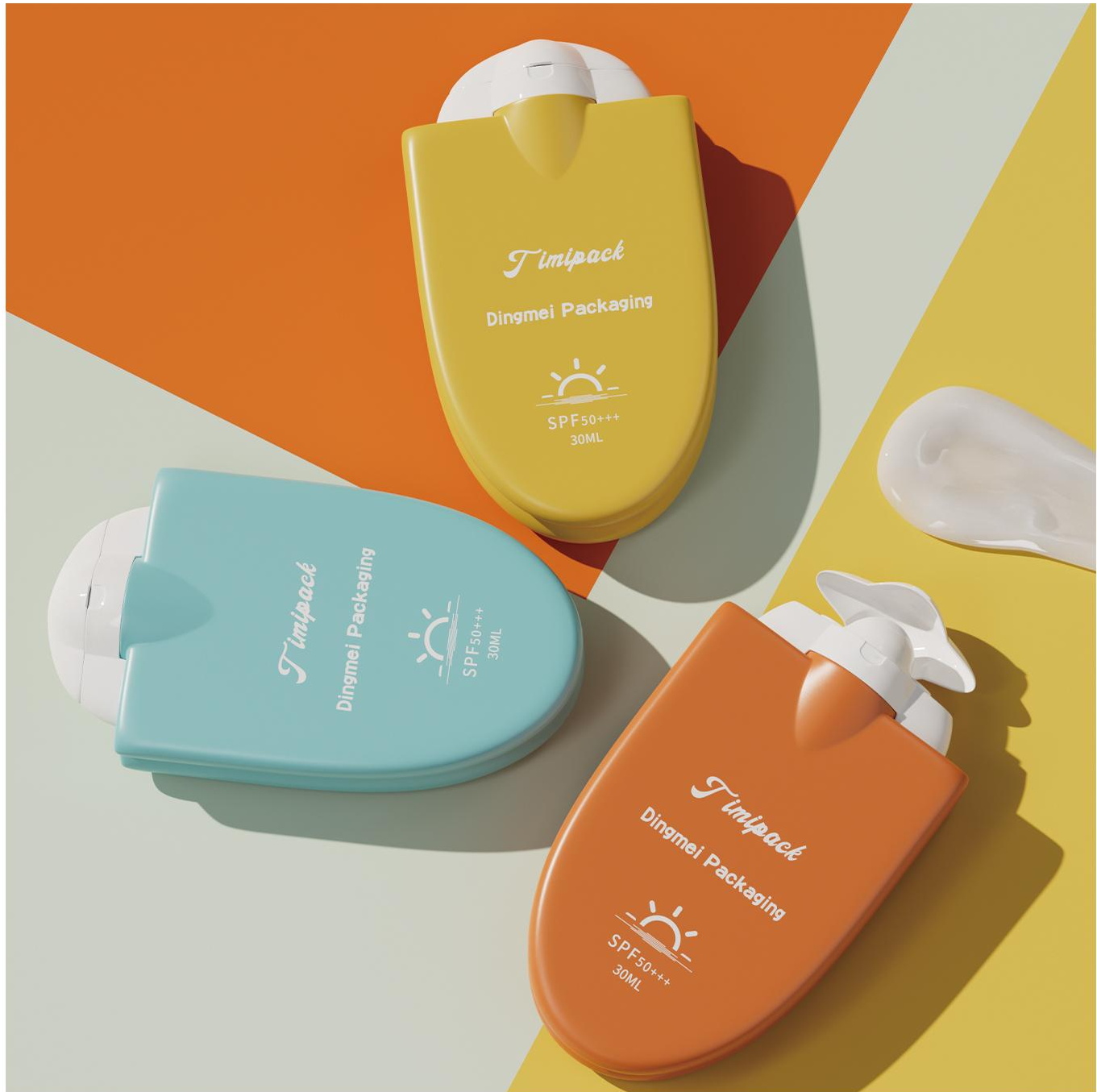 DM-FS22 Flat Oval Flip-Top Sunscreen Bottle